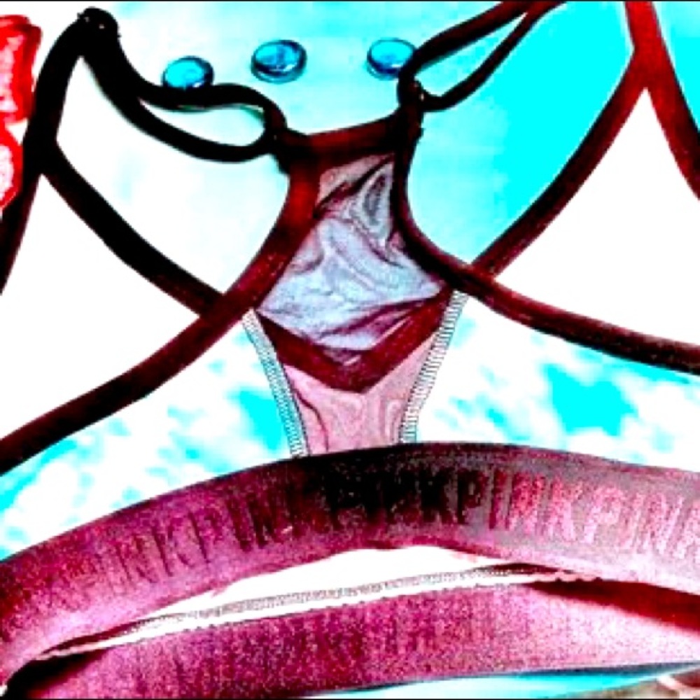 Victoria's Secret PINK Ultimate sheer racer-back Tie-dye sports bra Size US Med